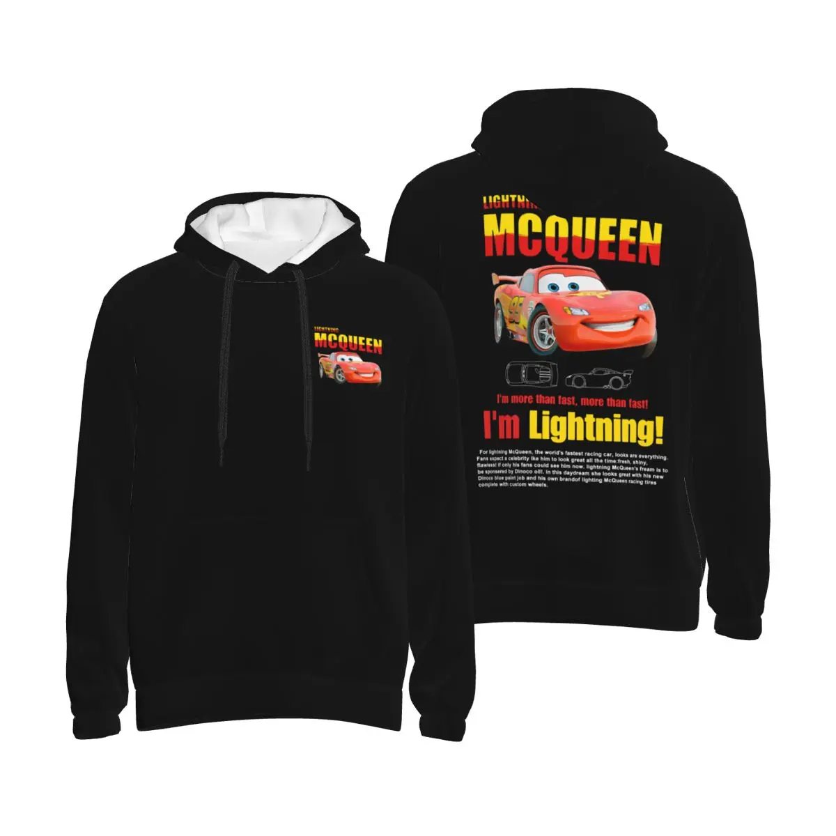 lightning Mcqueen and sally 95 Hoodie For Men Women Pullover Long Sleeve Sweatshirts Drawstring Hooded Shirt with Kanga Pocket