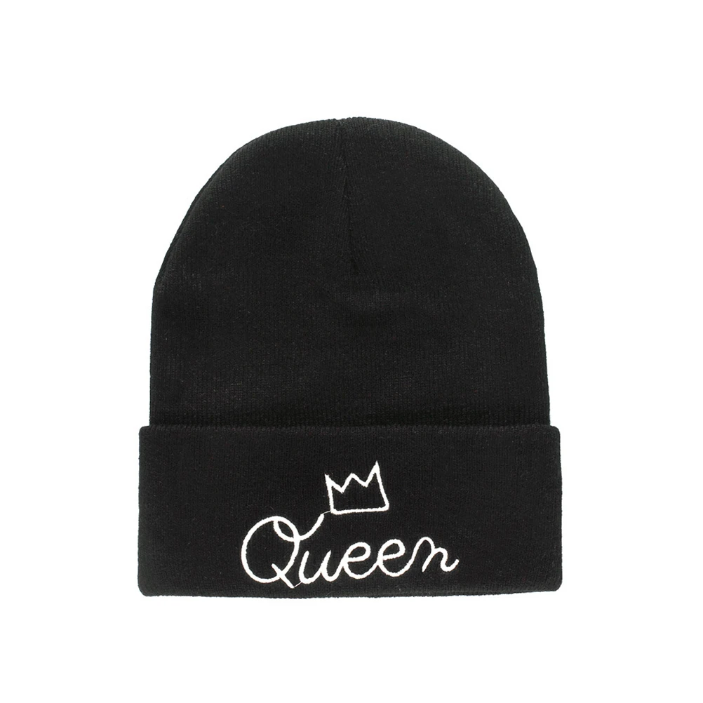 

Unisex Knitted Hat Stylish Letters Embroidery Warm Ski Beanie Black Men Women Durable Lightweight Machine Washable