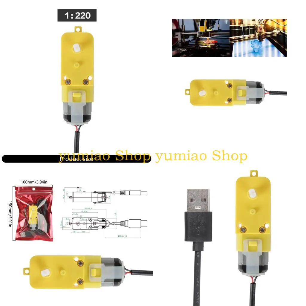 

587B High Efficiency Single Axises Reduction Motor Metal Gears 1:220 Shafts Motor For Automation And Model Making