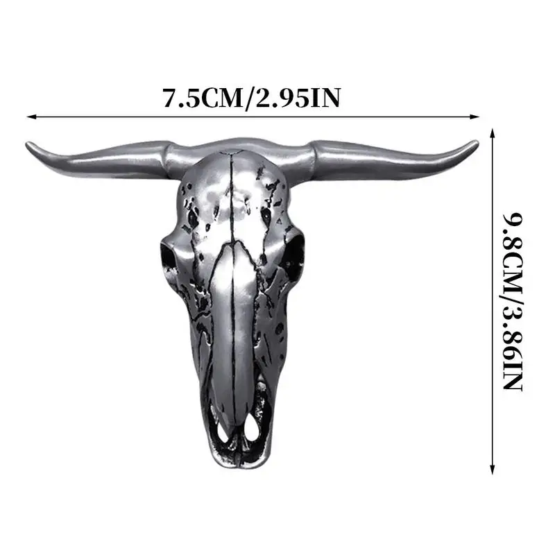 Cow Skull Cutter Faux For Emergency Survival Stainless Steel Belt Buckle Pendant Handy Tool