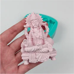 3D Buddha Goddess Shape Silicone Candle Mold Quan Yi Plaster Moulds Cake Gypsum Resin Mould DIY Aroma Household Craft Tools