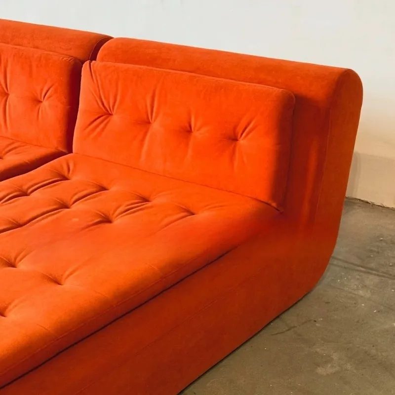 Folding sofa Bauhaus style free-position module combination flannel sofa