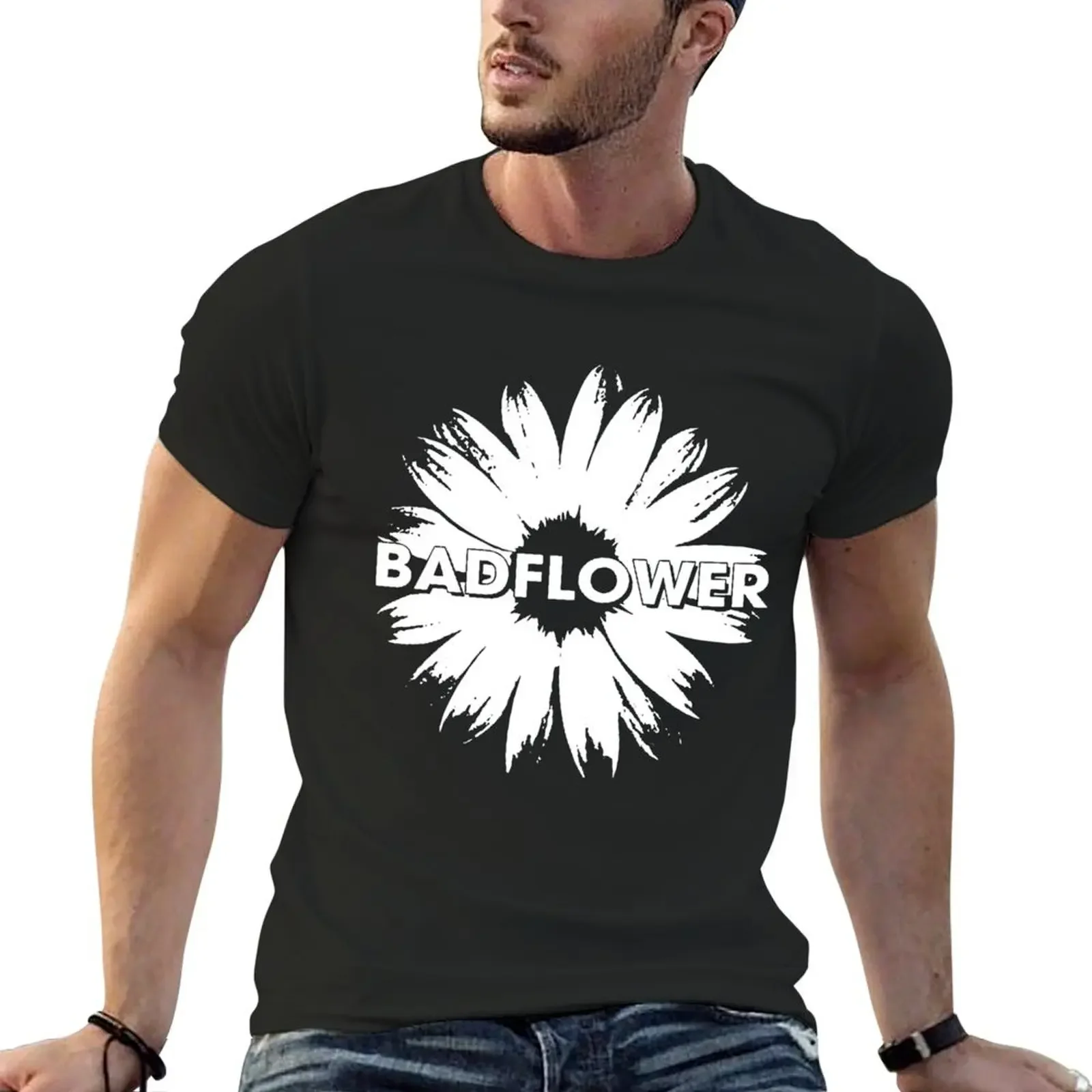 

White Design Badflower Funny Flower Bands Music T-Shirt kawaii clothes anime tshirt cute clothes mens clothes