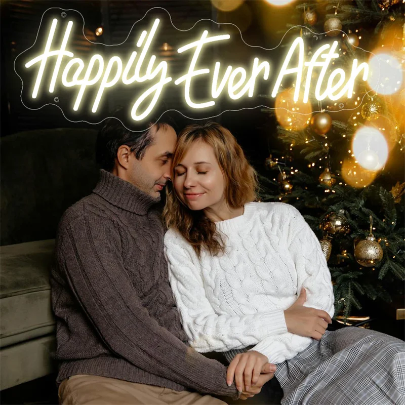 Imagem -01 - Happily Ever After Neon Sign Led Light Decoração do Casamento Neon Sign For Wall Room Melhor Juntos Decoração de Noivado happily ever after neon sign led light decoracao do casamento neon sign for wall room melhor juntos decoracao de noivado 01