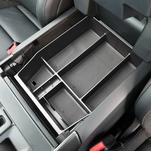 Imagen 2 del producto Organizador de consola central para Ford F150, 2021, 2022, 2023, 2024, reposabrazos, almacenamiento de coche, accesorios ABS, bandeja de inserción de almacenamiento, caja secundaria