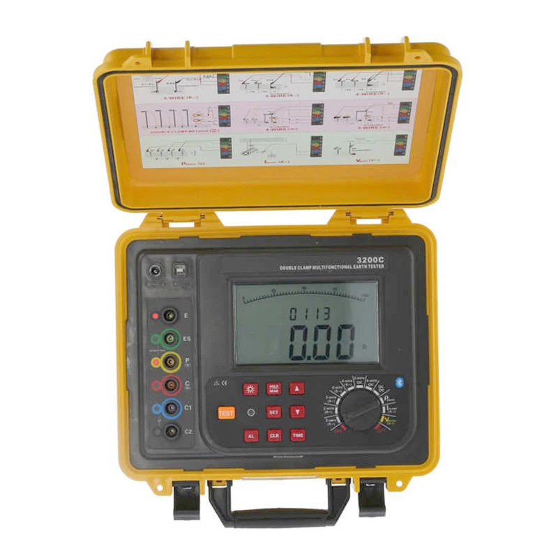 ETCR3200C Double Clamp Grounding Resistance Test Pile Ohmmeter Current 250mA Resistance 300k Ω