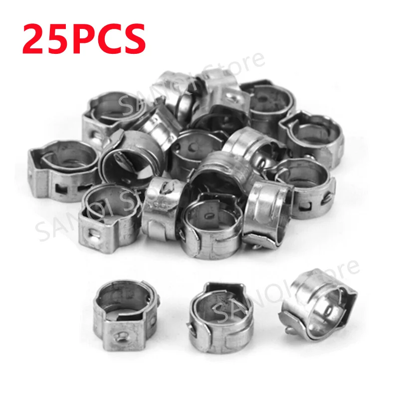 25pcs Adjustable Car Fuel Tube Pipe Clamp Stainless Steel Screw Band Hose Clamps Tools Faucet Water Pipes Fasteners