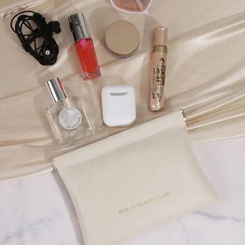 (BF06)Automatic Closed Purse Bag Mini PU Separate Earphone Charging Cable Storage Bag Portable Zero Wallet Coin Lipstick