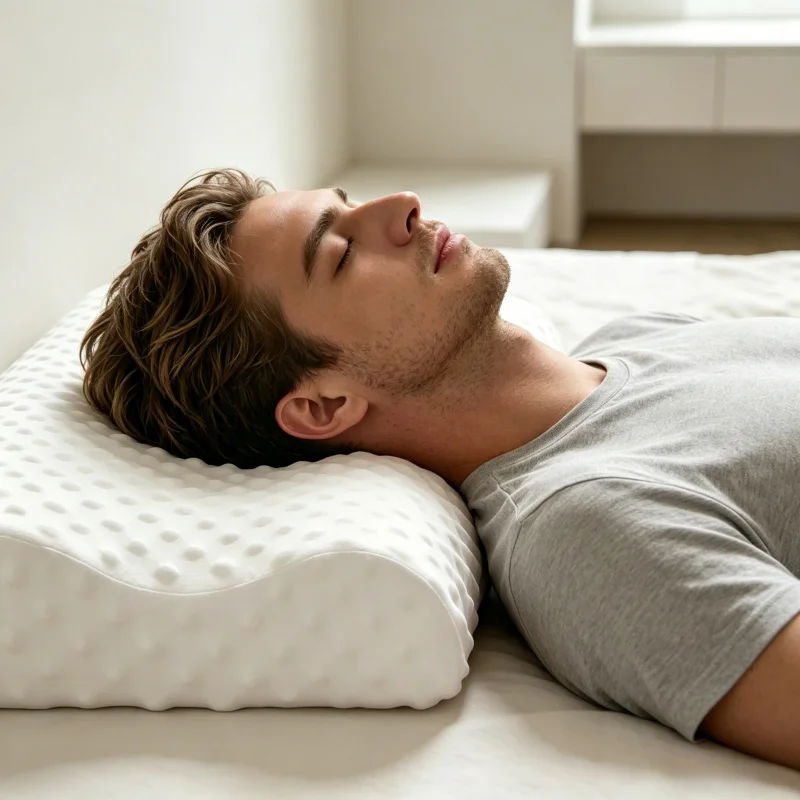 Almohada Cervical Ajustable de Espuma Viscoelástica (2 Piezas), Almohada Ortopédica Curva para Dormir de Lado, Soporte para Aliviar el Dolor de Cuello y Hombros