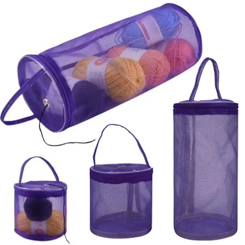 Portable Yarn Storage Bag Hollow Mesh Knitting Wool Yarn Bags Crochet Yarn Handbag Organizer Weave Tools Sewing Accessories