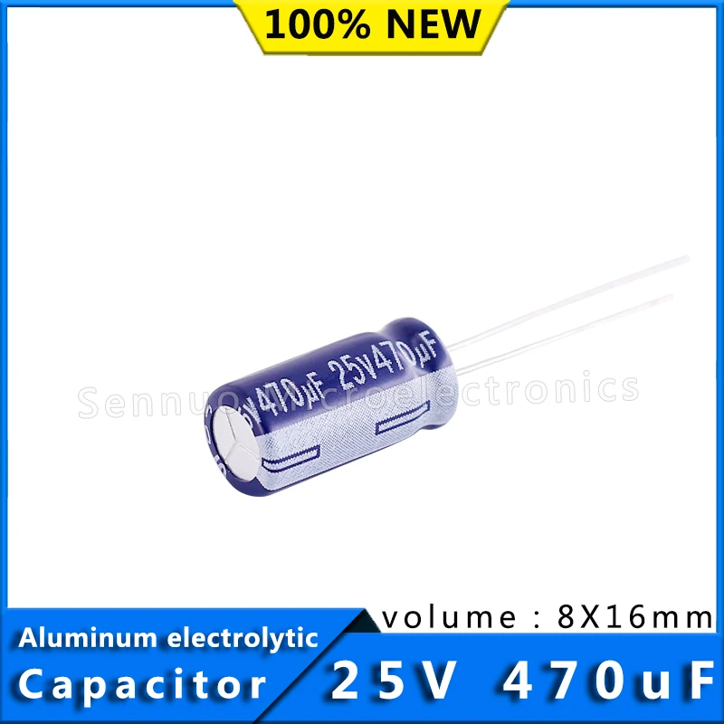 5/Pcs 470Uf 25V 105องศา Celcois 8X16ความต้านทานความถี่สูงอลูมิเนียม Electrolytic Capacitor 25V 470UF 8*16มม