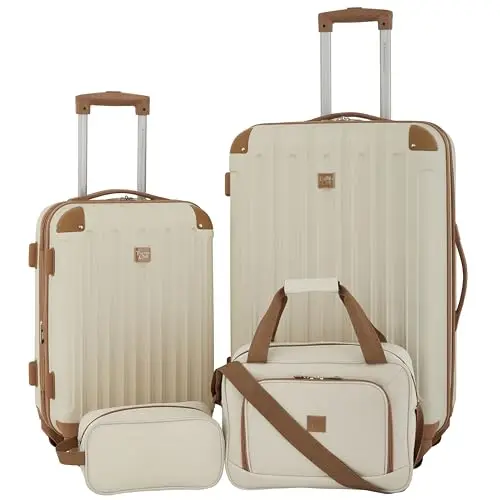

Travelers Club Midtown Hardside 4-Piece Luggage Travel Set, Vanilla