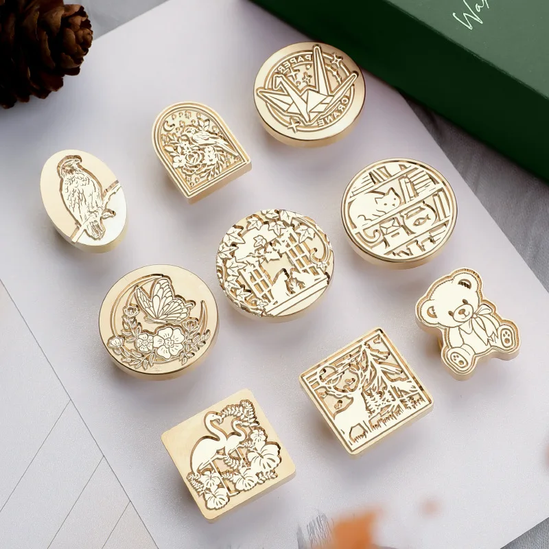 Cute Cat Wax Seal Stamp Head Brass Butterfly Bear Bird Flower DIY Sealling Scrapbooking Envelope Invitation Gifts Crafts Decor