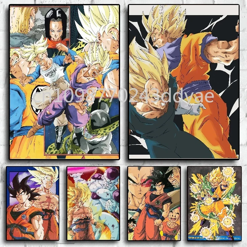 

Animation Dragon Ball Poster Canvas Printing Goku Vegeta Pictures Mural Home Children's Room Art Decoration Painting Gifts