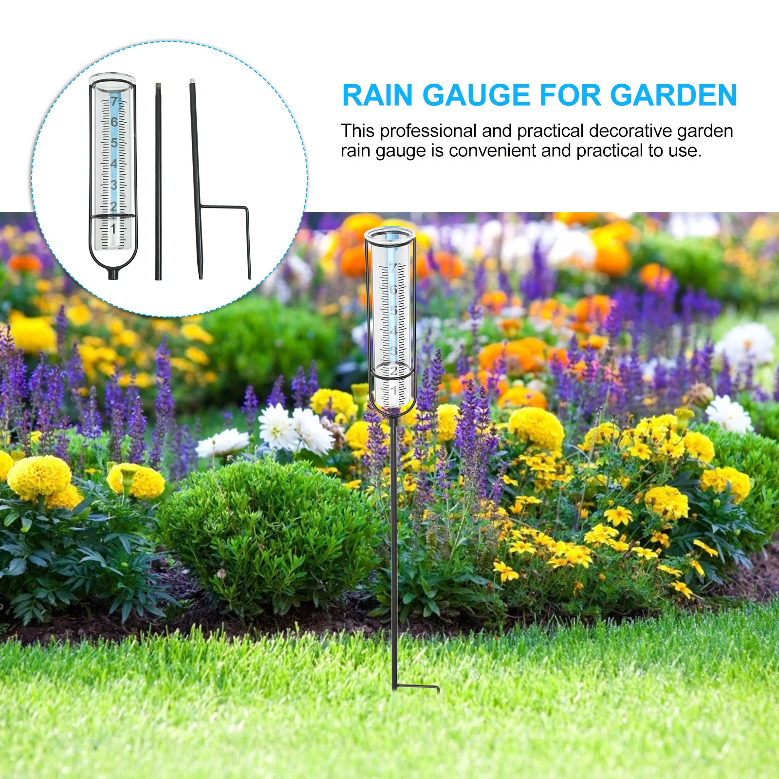 

Accurate Outdoor Garden Rain Gauge Cordial Design Easy Read Numbers Rain Measuring Tool Yard Garden Decor Gauge