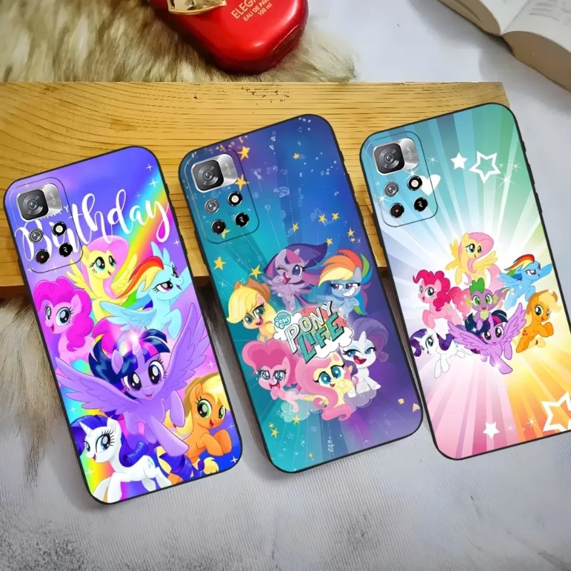 My L-Little P-Pony Phone Case For Xiaomi 13 12 11 9 Ultra Redmi Note 10 Lite POCO M4 M3 Pro Plus Black Soft Cover