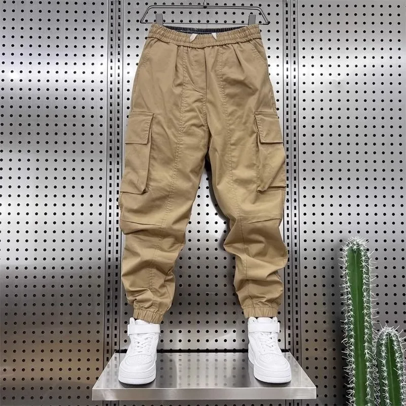 

Мужские повседневные рабочие брюки большого размера, осенне-зимние свободные брюки с манжетами и кетами Harlan Sle, удобная посадка, прямые брюки