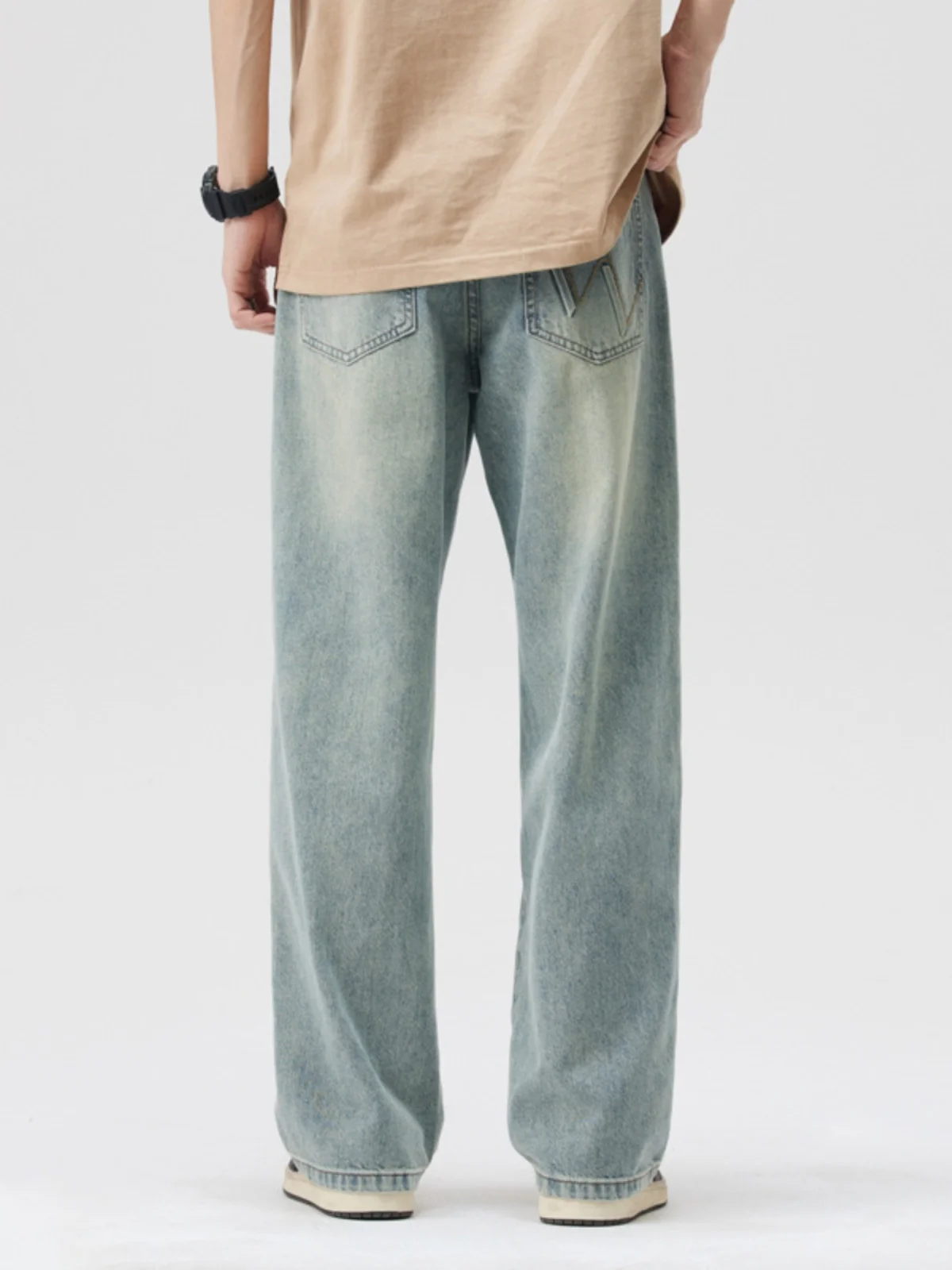 

Slim Straight Leg Men's Jeans Modern Sle Cotton 00% Youth Fit Long Pants Comfortable Straight Cut Trousers for All Seasons