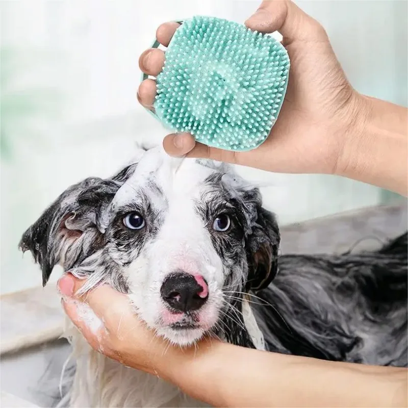 1PC Pet Bathroom Massage Brush Bathroom Multi-Functional Dog Cat Bath Massage Brush Soft Safety Silicone Dog Cat Pet Shower