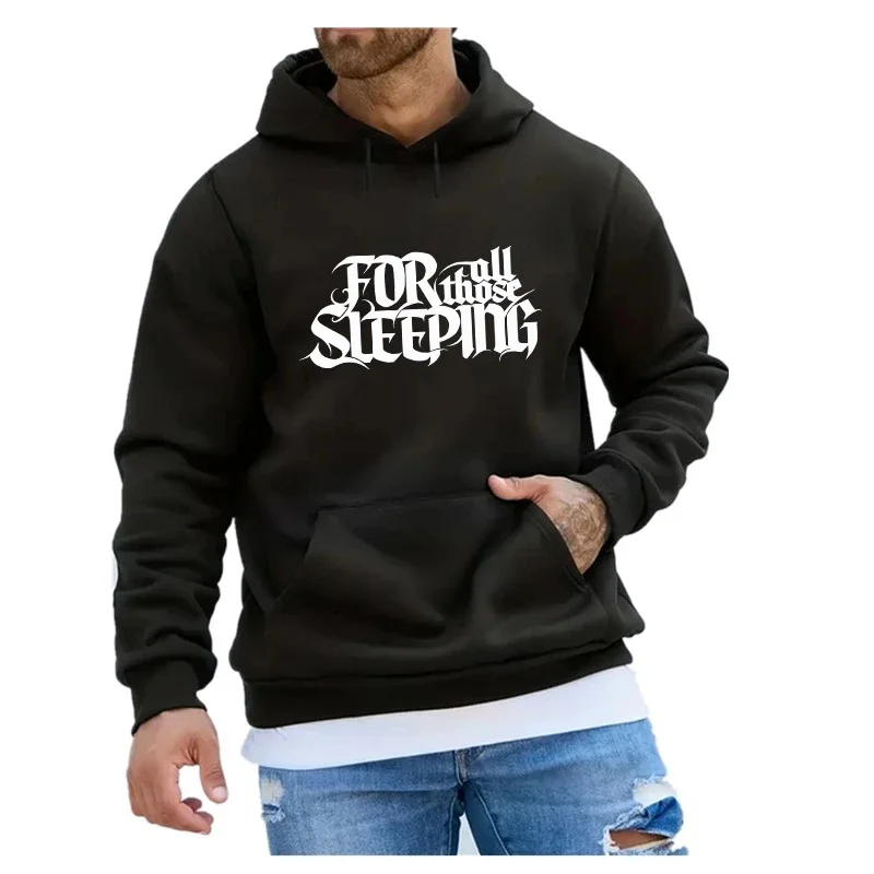 

Funny Letter Printed Men's Hoodies New Autumn Winter Casual Outdoor Pullover Top Fleece Warm Hooded Sweatshirt Male Clothing