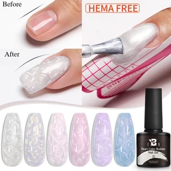 BOZLIN 7.5ml Pearl Color Builder Nail Gel Summer Blue Purple Aurora Glitter Nail Polish Nail Art Semi Permanent Function UV Gel