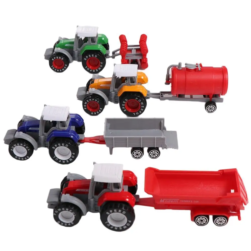 ABS plastic 1 st Legering Tractor Educatief Bulldozer Modellen Techniek Auto Model Model Auto Tractor Boer Voertuig