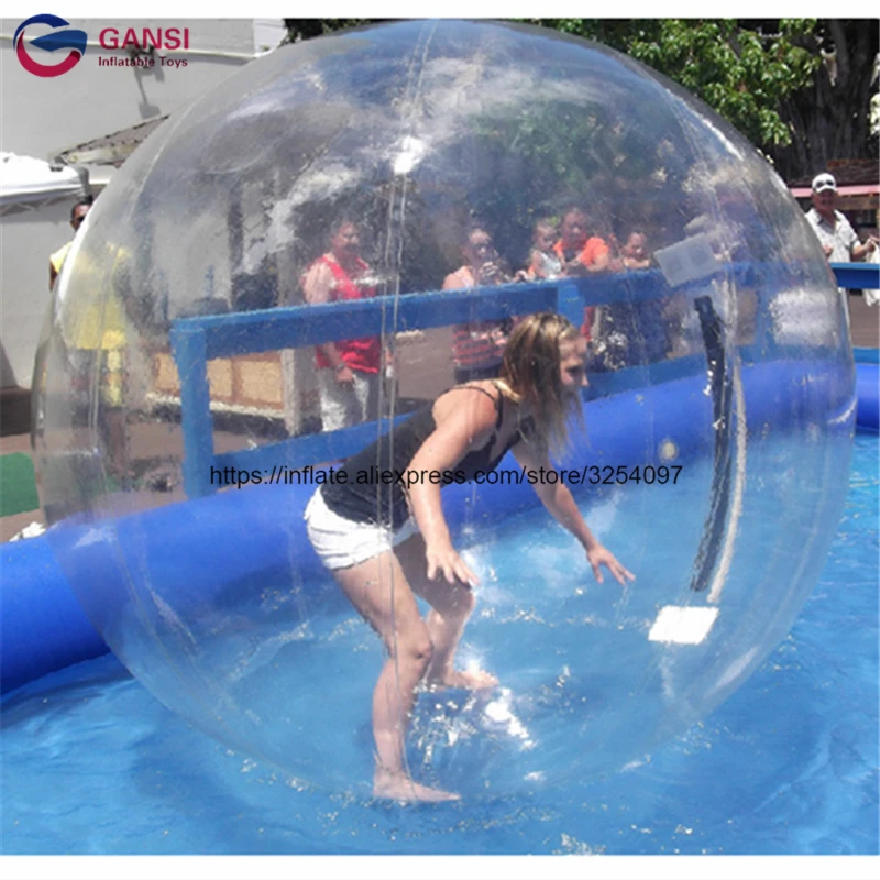 2M Diameter Clear 1.0Mm PVC Inflatable Water Ball,Kids Inflatable Walk On Water Walking Ball For Pool