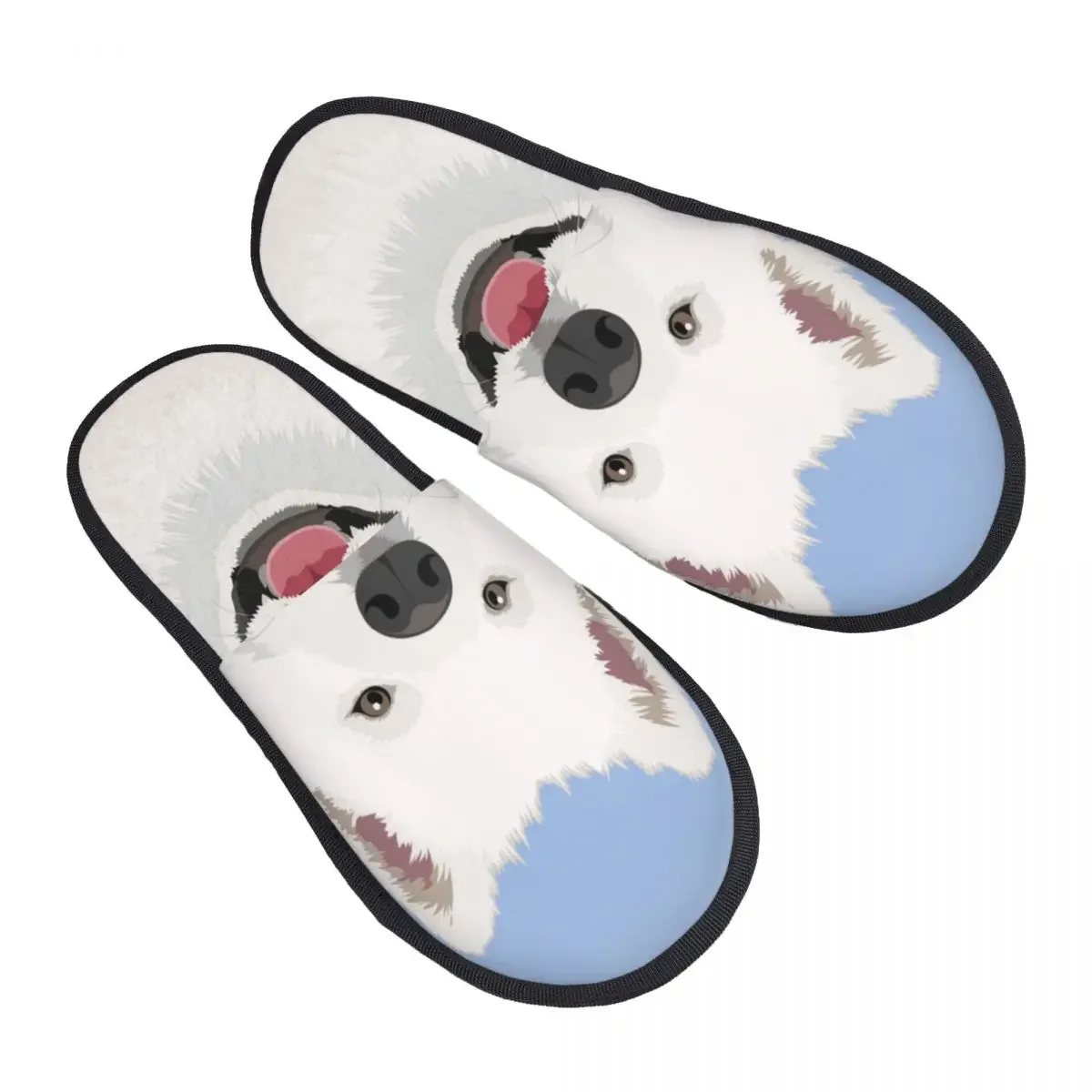 

Fur Slipper For Women Men Fashion Fluffy Winter Warm Slippers Samoyed The Buddy Dog House Shoes