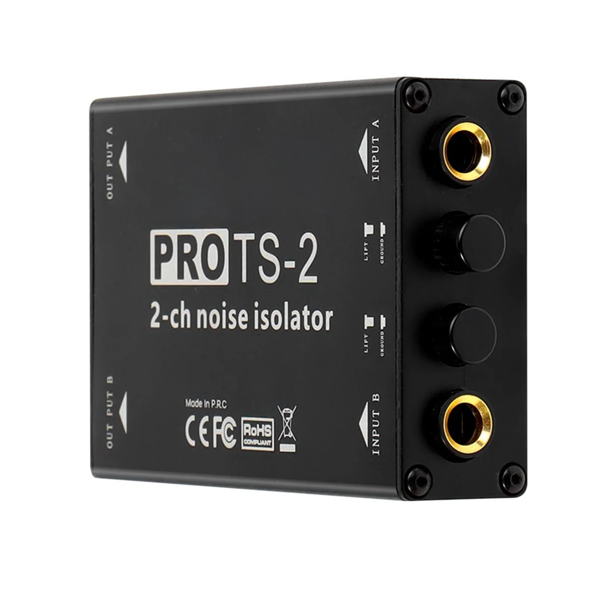 

TS-2 Audio Isolator Dual Channel 1/4inch 6.5 Noise Reduction Filter Noise Eliminating Grounding Ring Isolation