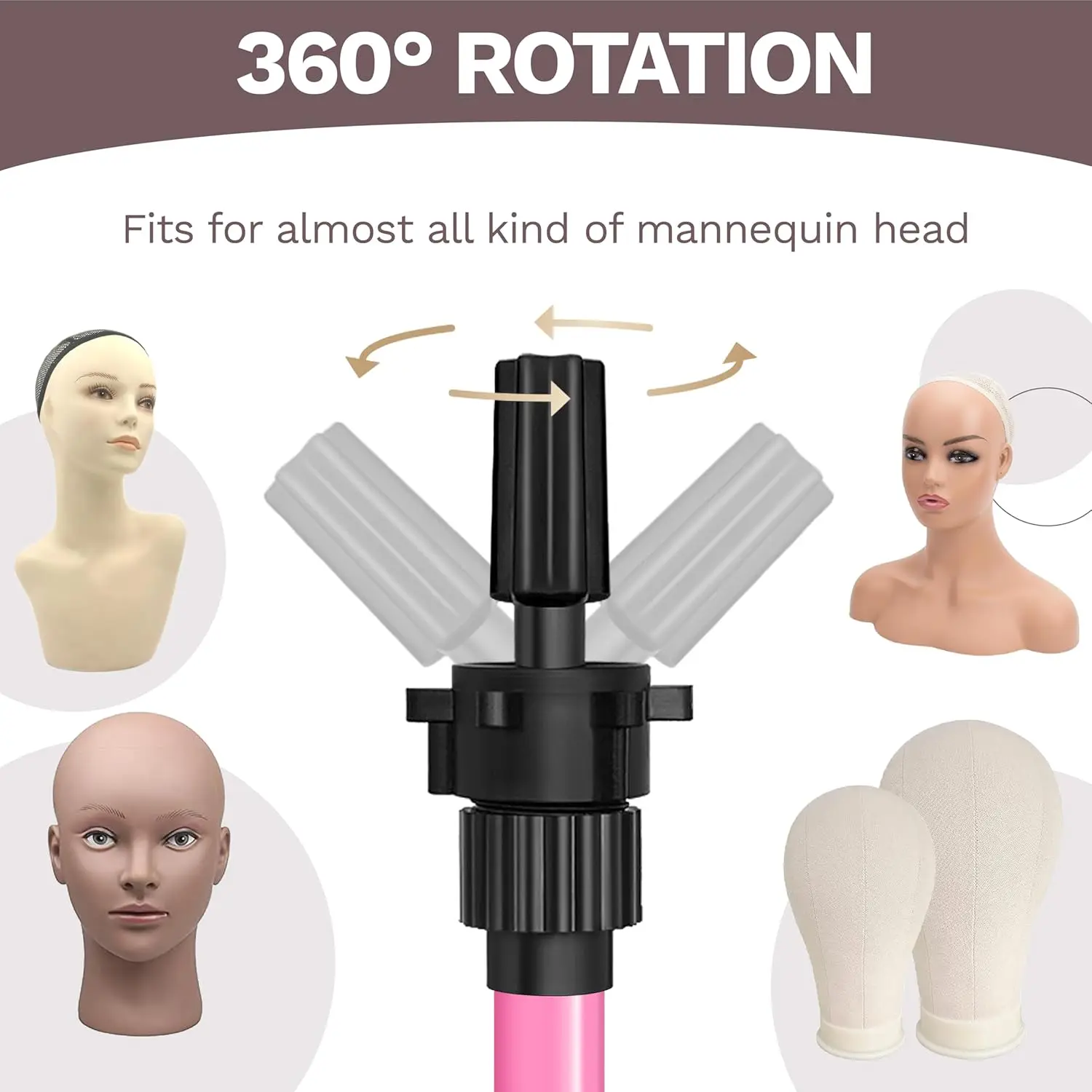 Hair Extension Tray with Wig Stand Tripod Holder