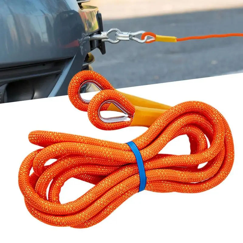 

3/5 м автомобильный буксирный трос для прицепа, сверхмощный уличный буксировочный ремень для автомобиля, внедорожник, квадроцикл, спасательная веревка с защитными варезами, спасательная веревка