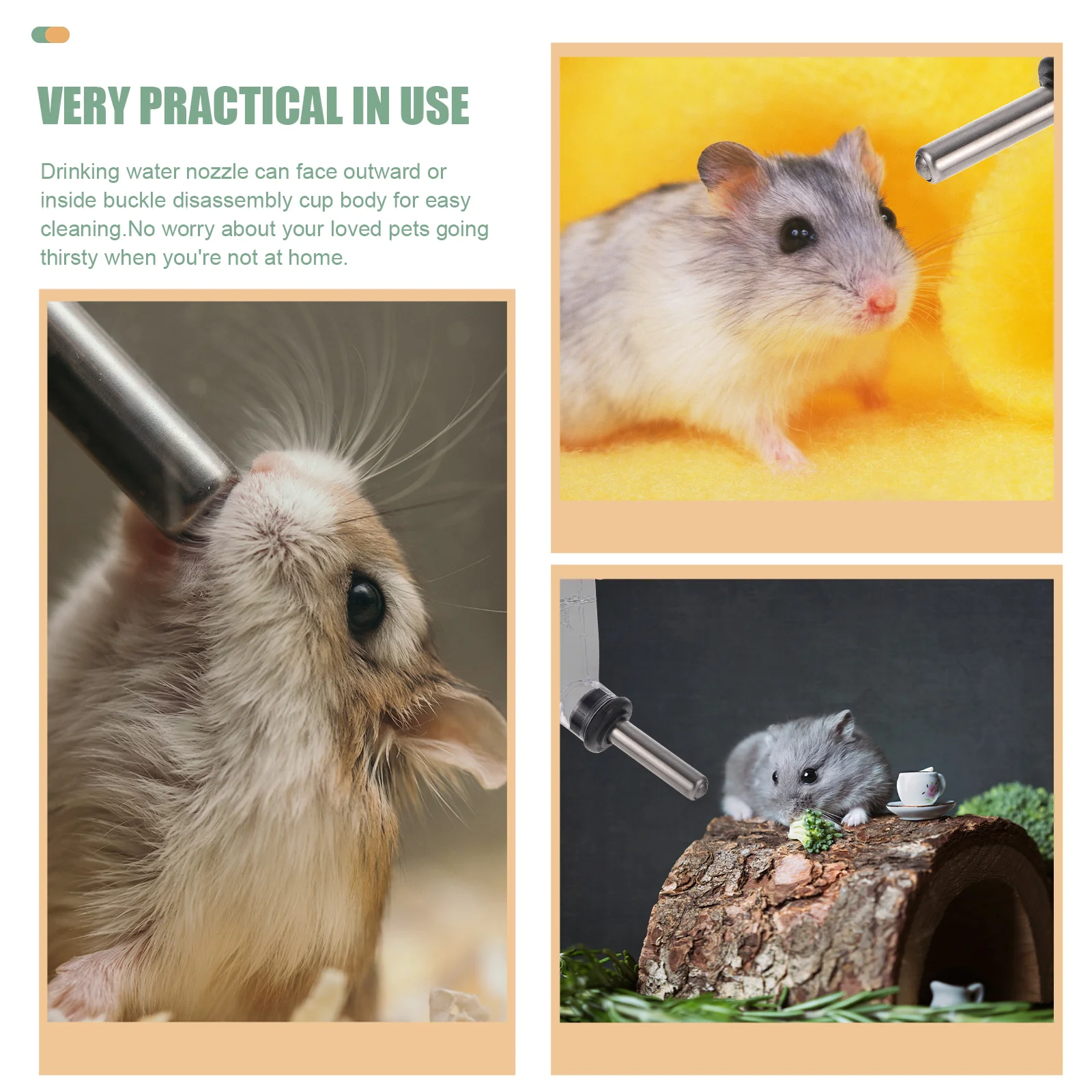 

4pcs Drinking Water Kettle Leakproof Dispenser Small Animals Plastic Bottle Bunny Rabbit Pet Feeder Hamster Water Jug
