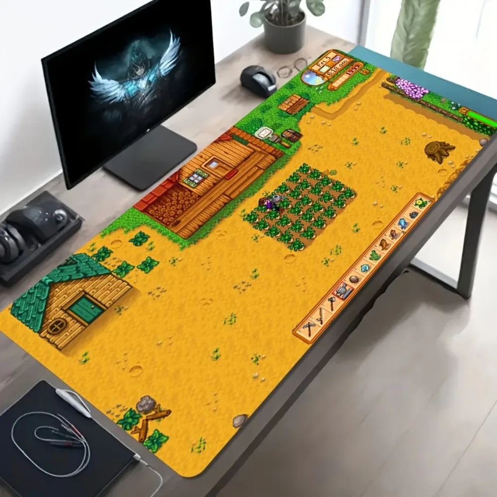 Pixel Farm Map Print TCG Zoned Play Mat Durable Office Deskpad Party Gathering Card Game Mat Non-slip Keyboard PC Game Mouse Pad