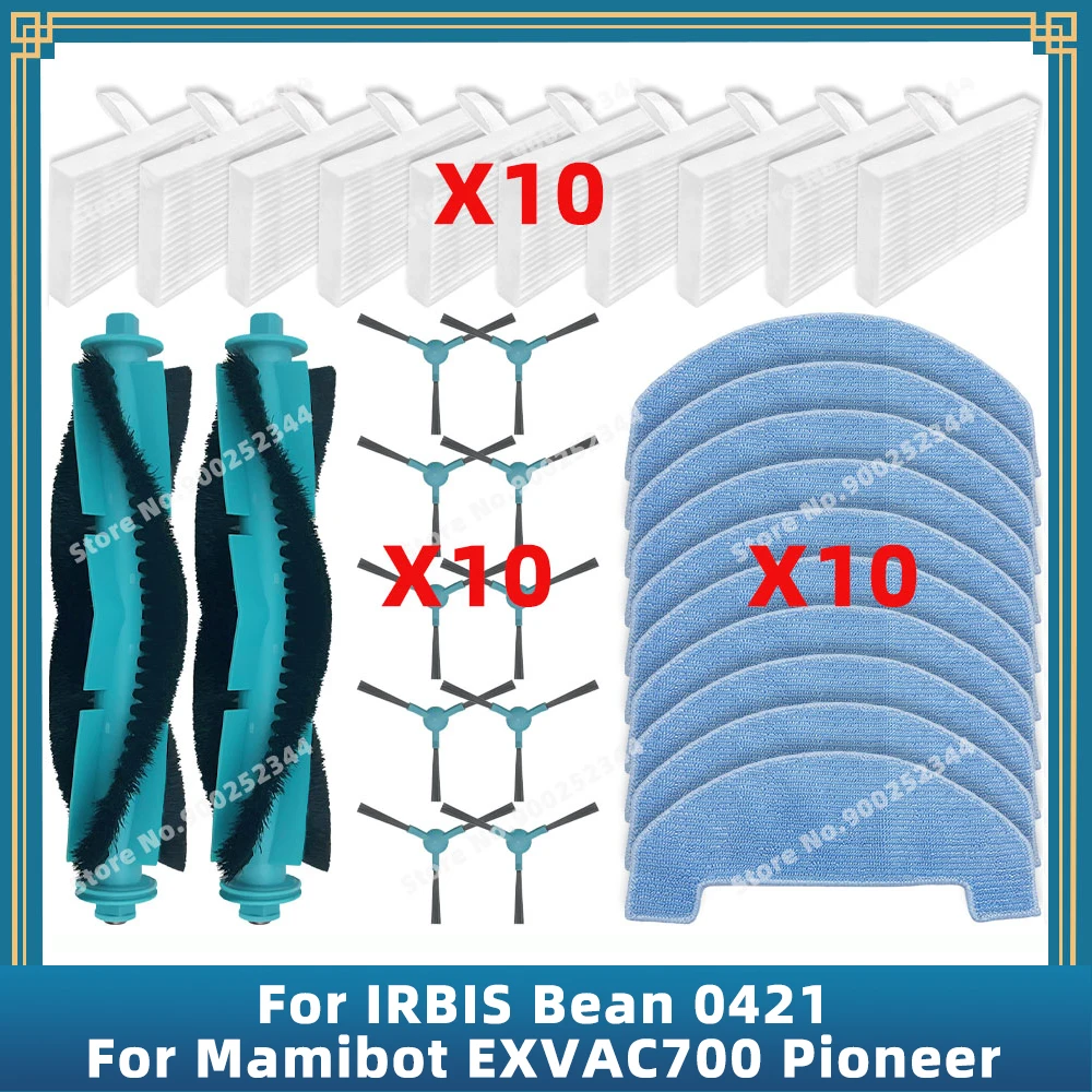 Kompatybilny z Mamibot EXVAC700 Pioneer / IRBIS Bean 0421 części zamienne akcesoria główna szczotka boczna filtr do mopa