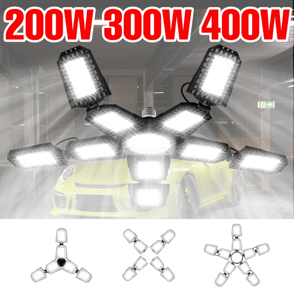 

Светодиодная лампа 400 Вт E27/E26, гаражная лампа переменного тока 220 В, прожекторы, деформируемый складной потолочный светильник 110 В для складской мастерской, торгового центра