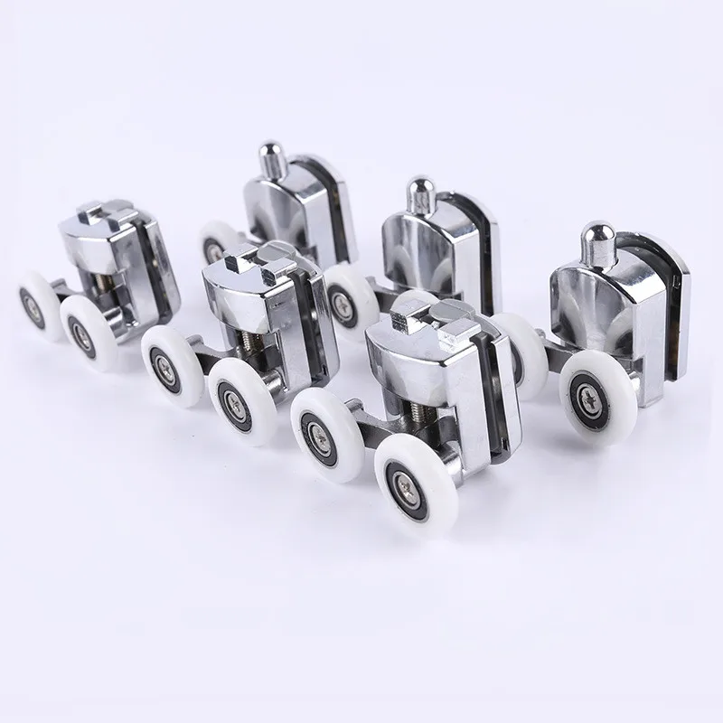 23mm/25mm/27mm Shower Door Rollers Zinc Alloy Double-Wheel Sliding Shower Door Roller Bearing Wheel Runners Replacement