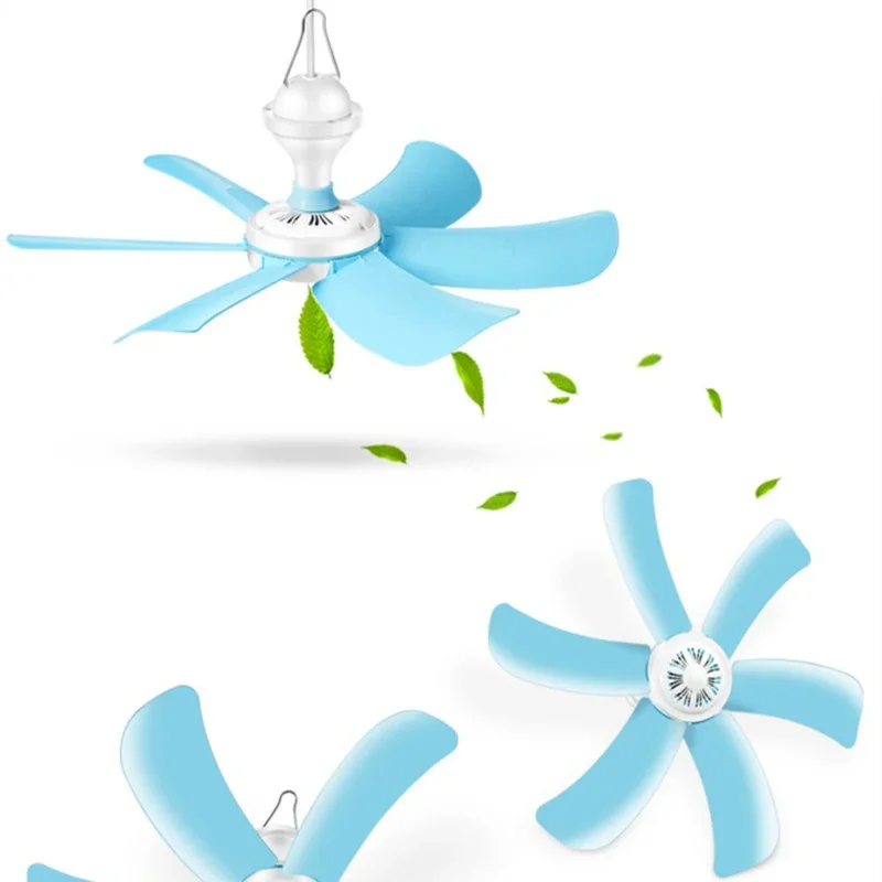 8W Stille Plastic 6 Bladeren Draaien Mini Wind Plafondventilator 40Cm Opknoping Elektrische Ventilator Student Plafondventilatoren Zachte Wind Huishoudelijke 220V