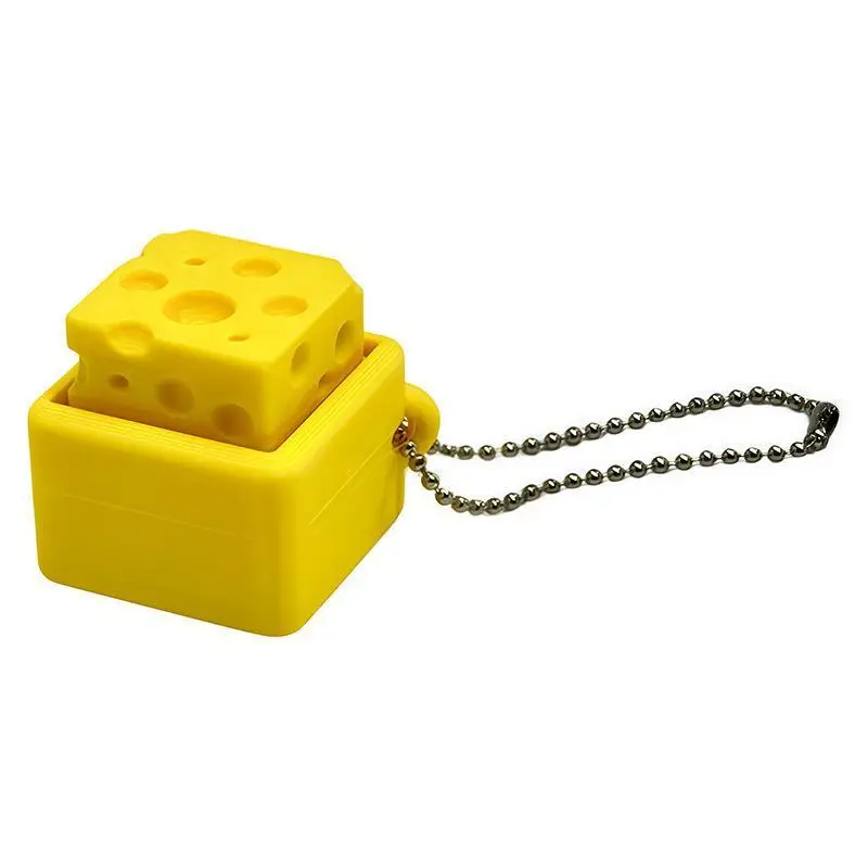 HOT Cheese Shaped Fidget Keychain, Cute Stress Relief Toy, Daily Carry Gift For Kids, Teens & Adults