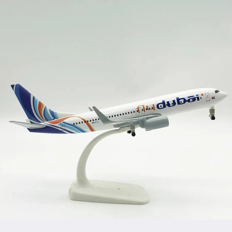 20cm Alloy Metal Air Fly Dubai Airlines B737 Diecast Airplane Model Dubai B737-800 Airways Plane Model Aircraft w Wheels