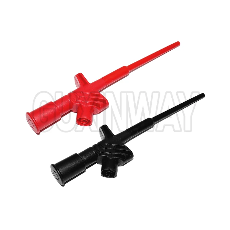 2pcs P5004 Quick Test Hook Clip 1000V High Voltage Flexible Professional Insulated Testing Probes with 4mm Socket