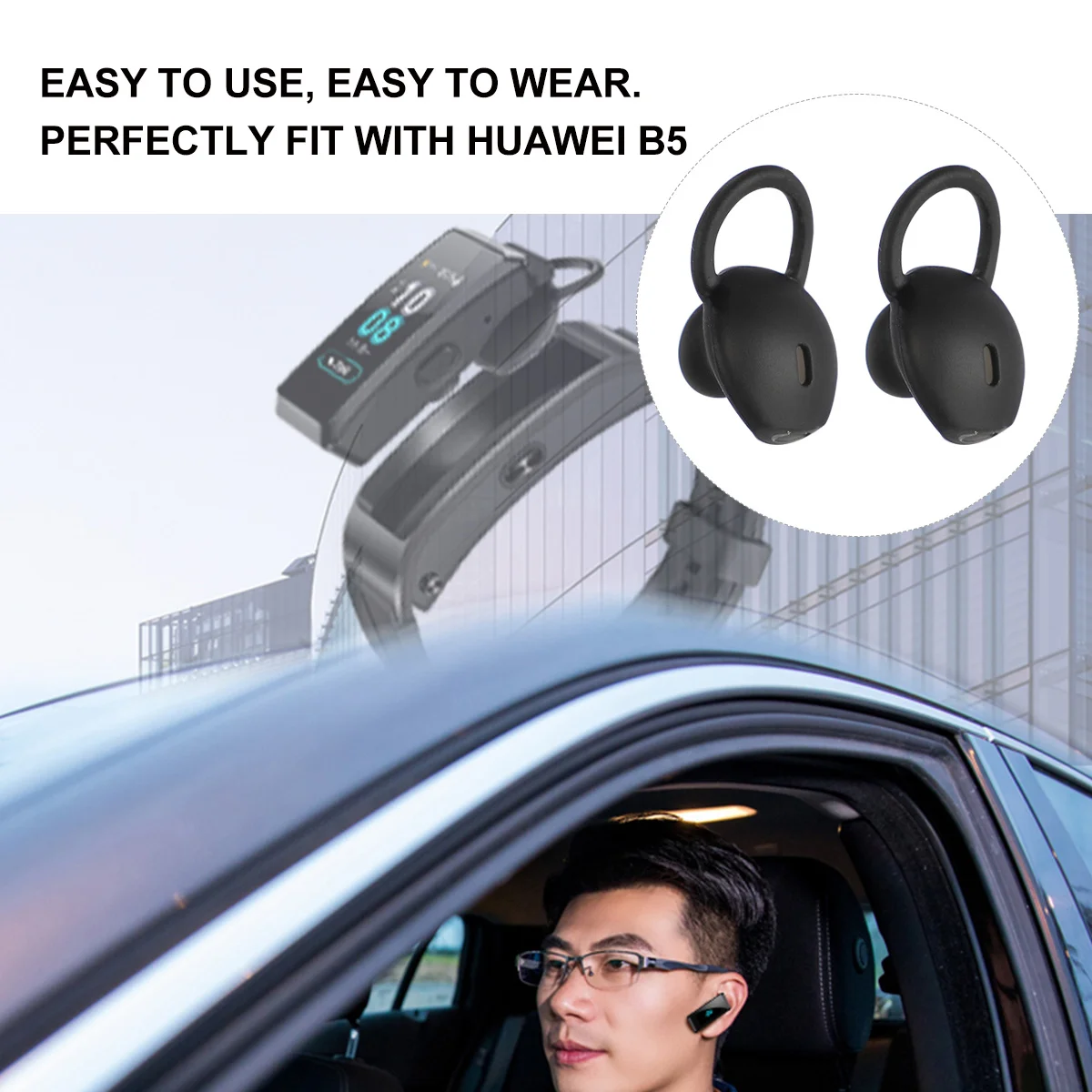 

1Set Ear Plug Cover Silicone Easy Install Comfortable Fit for Huawei B5 Earphone Caps Headphone Earbuds Ear Plug Cover