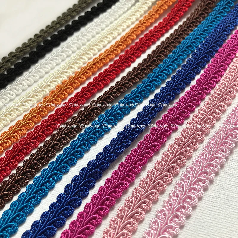 11mm Black and White Red Pink Lace Centipede-Shaped Herringbone Vintage Exquisite Lace Trim for Clothing, Curtains, Home Decor, and Lampshades
