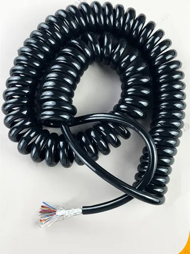 Cable de protección de resorte de Pu, 9, 10, 1214, 17, 21, 20, 25 núcleos, 28, 24, 22 Awg, estiramiento 1, 2, 3, 4, 5, 6, 7, 8, 9, 10, 11, 12 metros, alambre telescópico en espiral