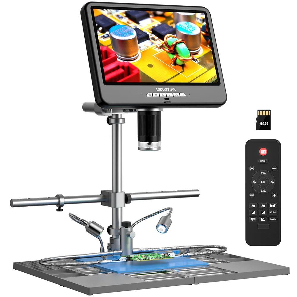 4K 60FPS 10.1'' 3840P UHD Digital Microscope 2000X 64MP 3840P UHD Soldering Microscope for Electronic Repair