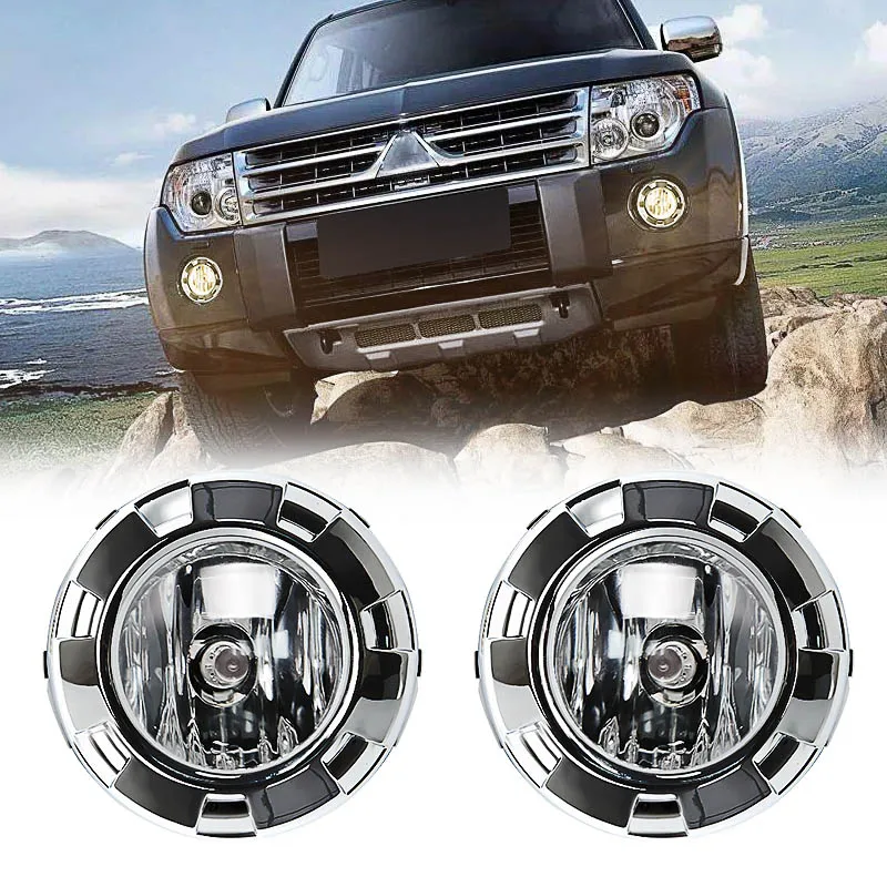 Car Fog Lights For Mitsubishi Pajero 3 2007 2008 2009 2010 V73 V97 Front Bumper Chrome Painting Cover