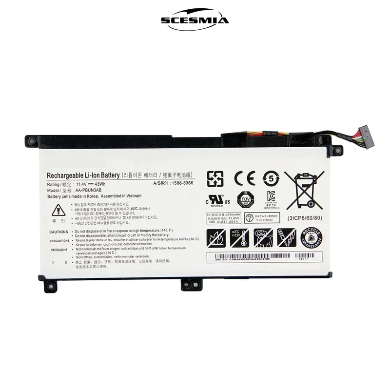New AA-PBUN3AB Laptop Battery for Samsung Notebook 7 BA43-00377A NP740U3L-L02US NP740U3M-K01US NP800G5M 800G5M NP740U5M
