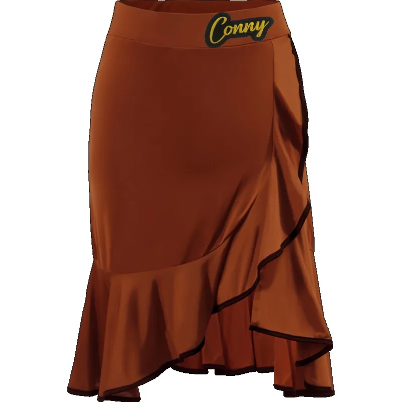 

Индивидуальный пошив: сексуальная короткая юбка с рюшами для латиноамериканских танцев, тренировочный костюм для взрослых