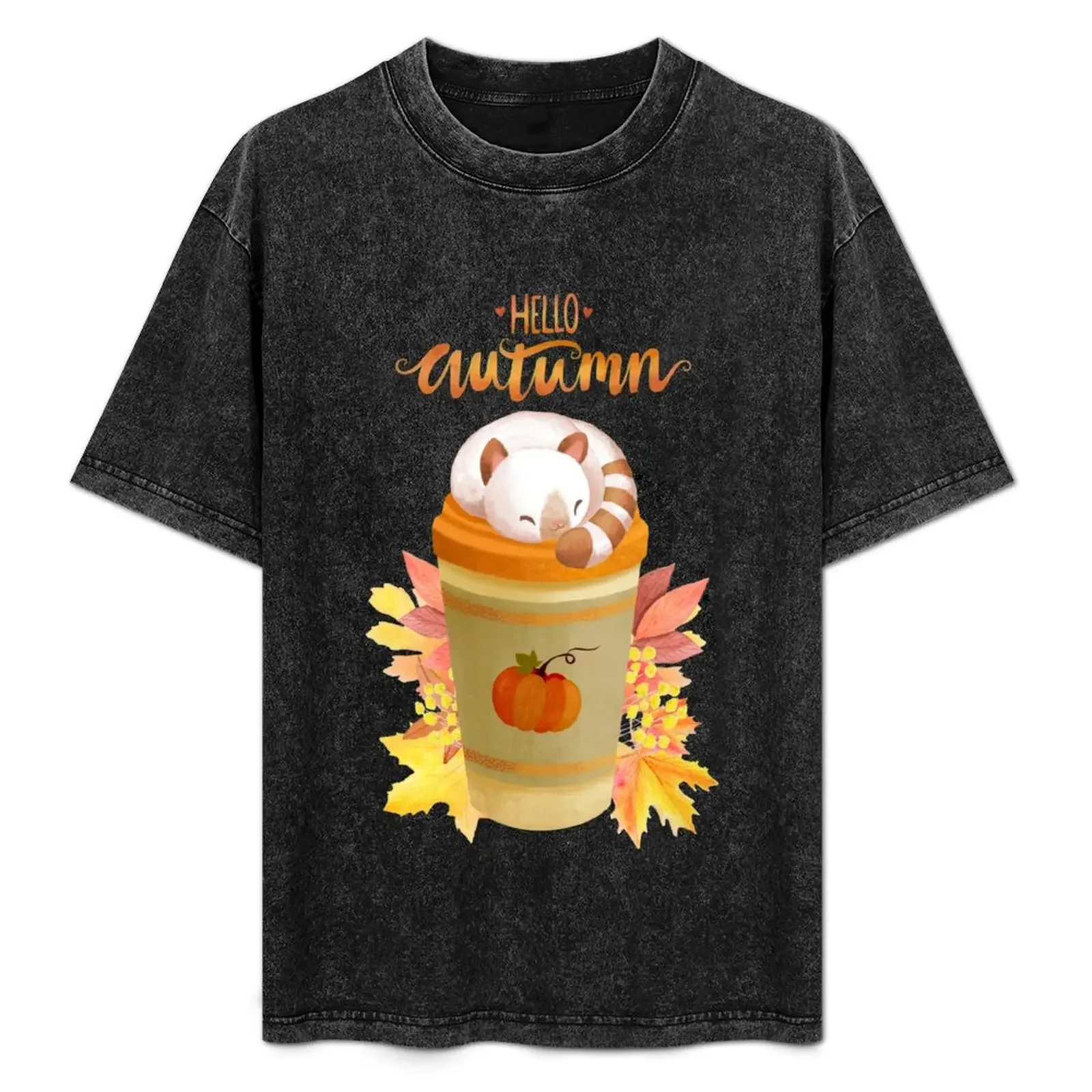 

Hello Autumn - Cute Cat On A Coffee Cup T-Shirt topping croswit shirt man blacks Louboutins mens t shirts