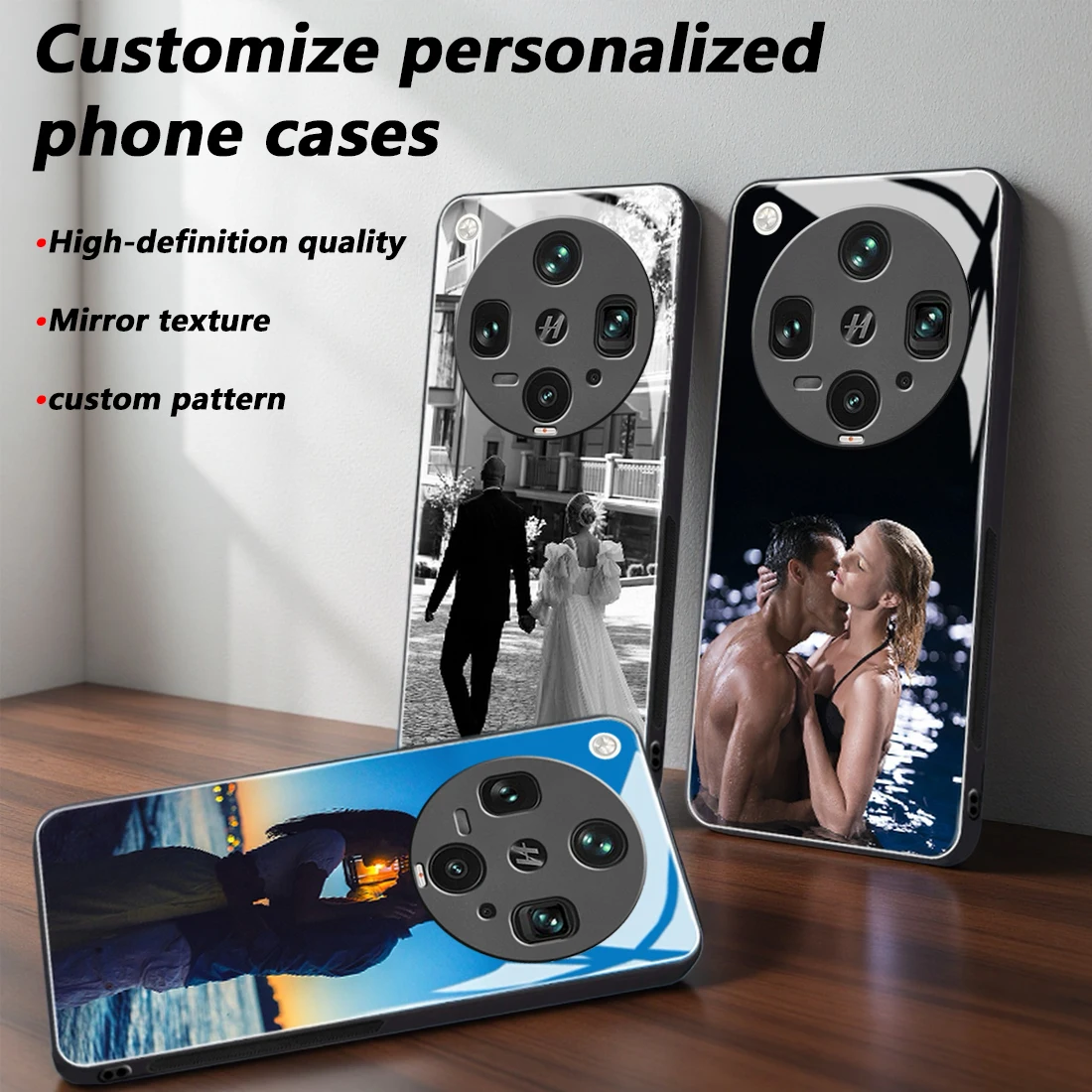 حافظة هاتف زجاجية بمرآة صور مخصصة لهاتف OPPO Find X9/X8/X7/X6/X5/X3/X2/Ultra/Pro/S/S+/Lite/Neo