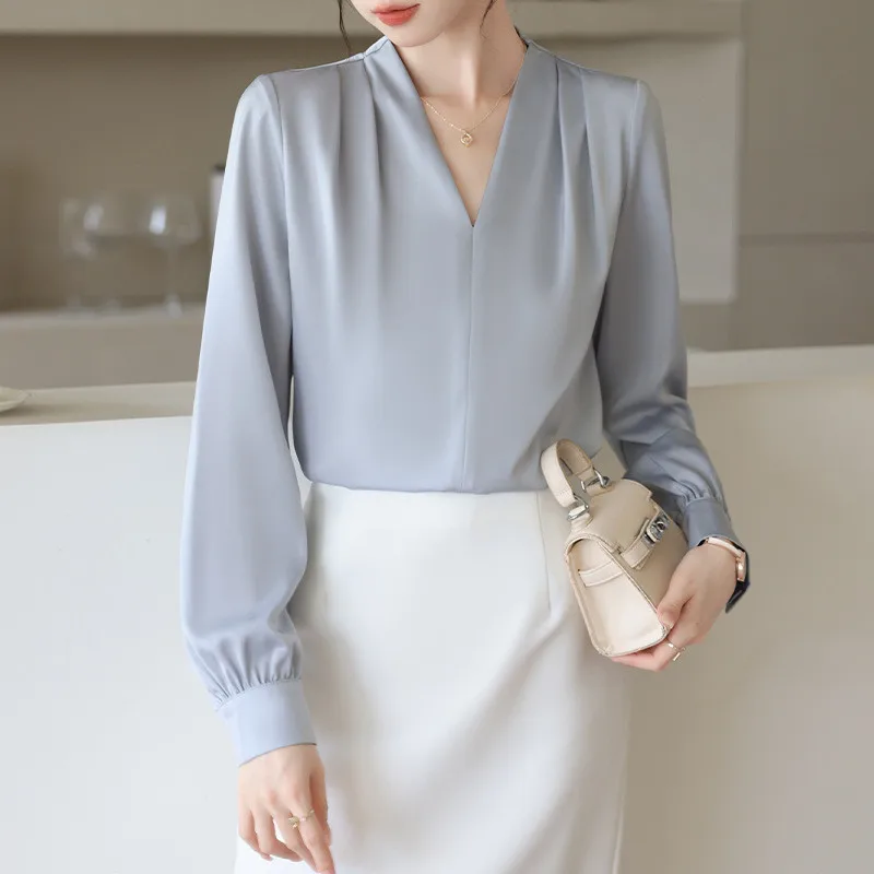 

Formal Social Tops Formal Women Elegant Blouses White Stylish New Clothing Female